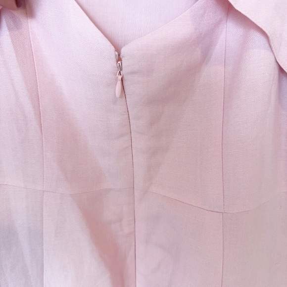 LOFT linen pink dress tie back size 6 - Picture 6 of 9